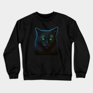 Glowing cat eyes in the dark Crewneck Sweatshirt